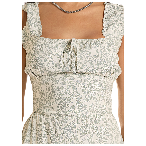 BWD0R08774 Rock & Roll Women's Flower Print Tiered Dress - Jade
