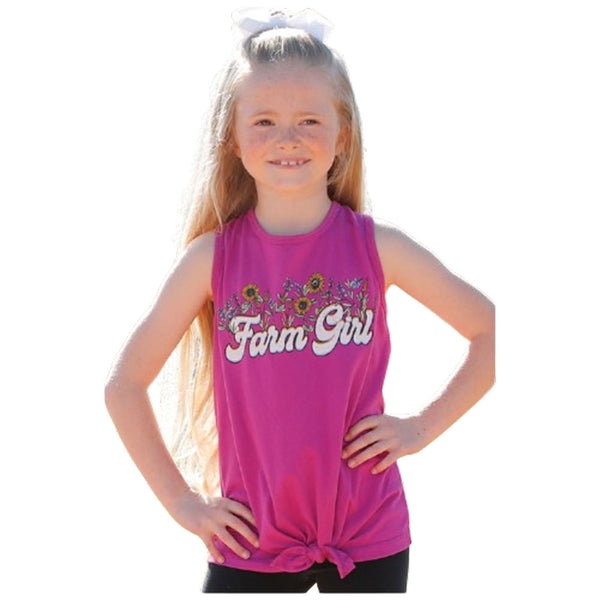 CTK8920002 Cruel Girl Girls' Farm Girl Tank Top - Pink