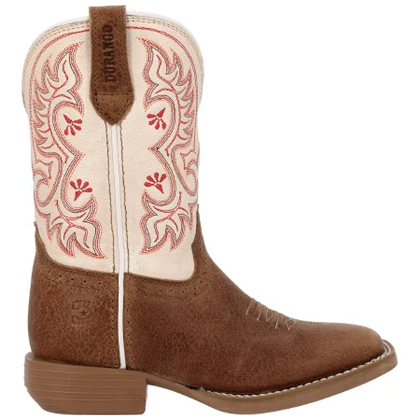 DBT0253C Durango Children's Shyloh Wide Square Toe Cowboy Boot - Honey Tan / Metallic Peach
