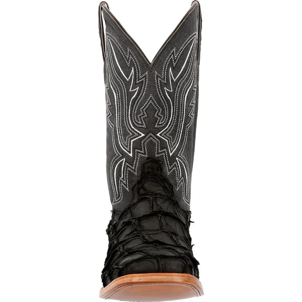 DDB0381 Durango Men's Premium Exotic Pirarucu Cowboy Boots - Matte Black