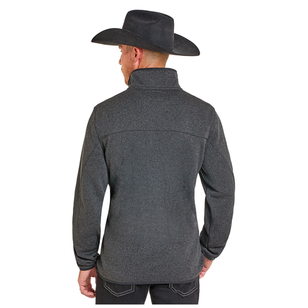 DM91C06178 Powder River Men's Melange Henley Pullover - Black