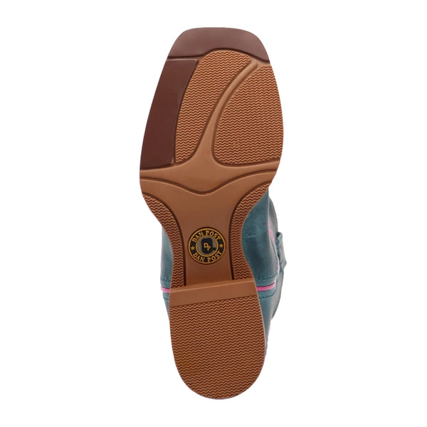 DPC4024 Dan Post Children's Sweet Caroline Square Toe Cowboy Boot - Turquoise / Pink