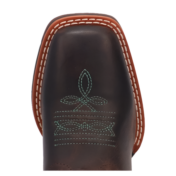 DPC5002 Dan Post Salina Leather Youth Cowboy Boot - Chocolate Turquoise