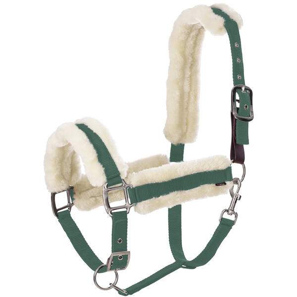 E22007-TGR/IWH Equinavia Valkyrie Ultra Fleece Breakaway Halter - Thyme / Ivory White