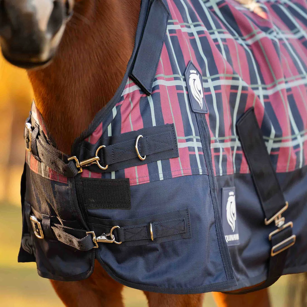 E24077-NV/BU Equinavia Norse Pony Mid Weight Turnout Blanket 200g - Navy / Burgundy