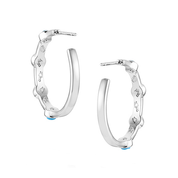 ER6546 Montana Silversmiths Gentle Rain Turquoise Hoop Earrings