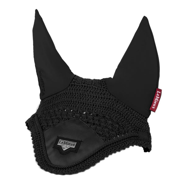 IT00731 LeMieux Loire Satin Fly Veil Hood Lycra Bonnet - Black