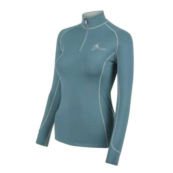 IT02150 My LeMieux Ladies Base Layer Quarter Zip Long Sleeve Shirt - Sage