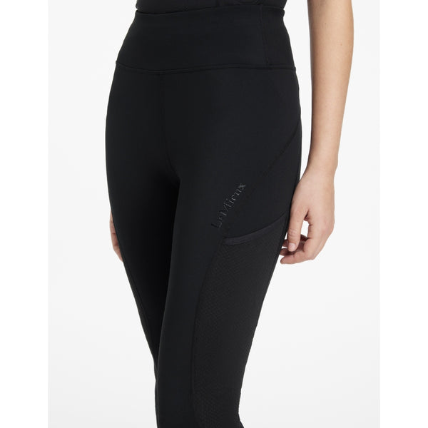 IT06624 Lemieux Women's Lydia Mesh Leggings with Silicone Knee Grip - Black