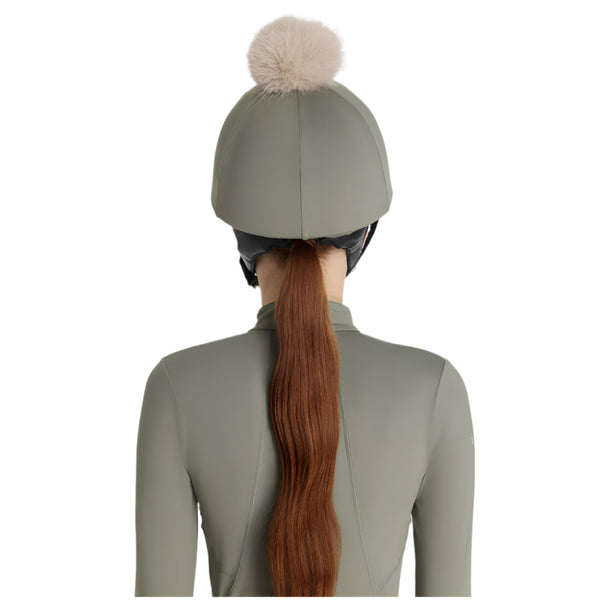 IT07233 LeMieux Classique Pom Hat Silk Helmet Cover - Rosemary