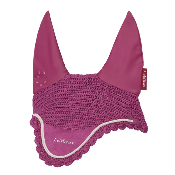 IT09170 LeMieux Classic Fly Hood Veil Bonnet Lycra Ears - Blackberry