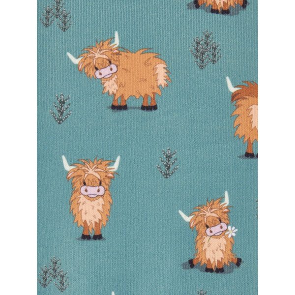 IT09842 LeMieux Adult Footsie Riding Boot Socks - Highland Cow Aloe