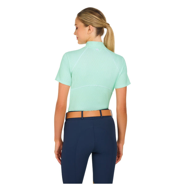 LCY831 RJ Classics Women's Lucy 1/4 Zip Short Sleeve Schooling Shirt - Green Coastal Palm