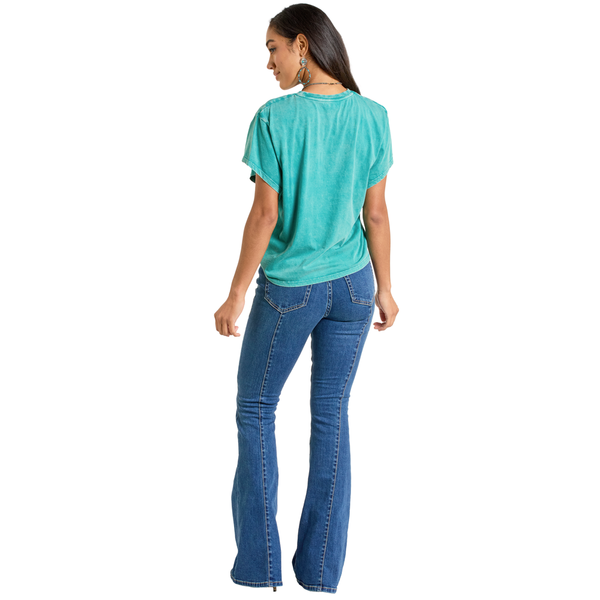 LW21T06374 Panhandle Women's Short Sleeve Boxy Tee - Turquoise