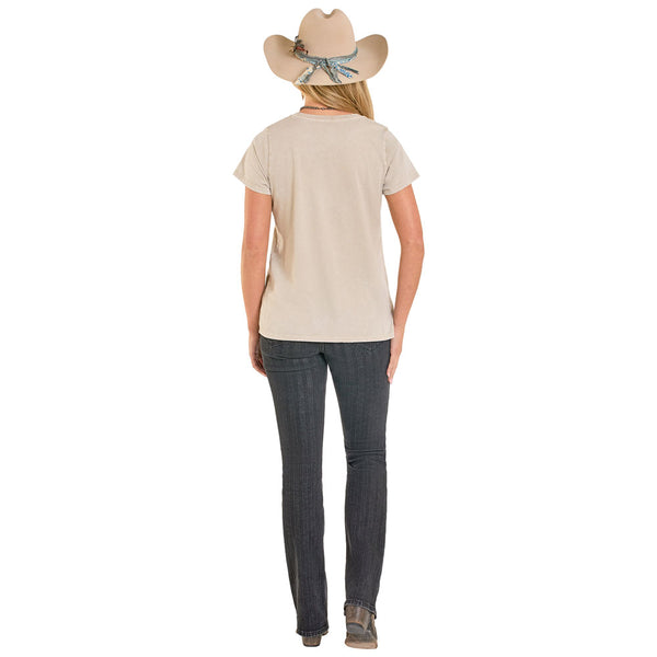 LW21T07982 Panhandle Women's Wild West Cowboys Short Sleeve Tee - Natural