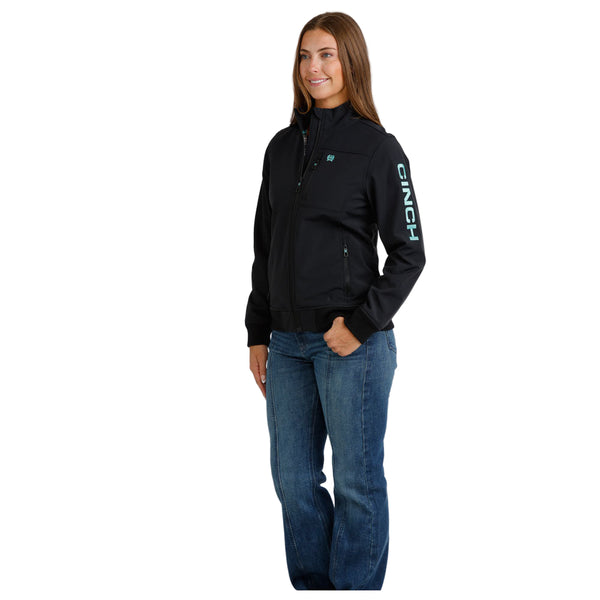 MAJ9902002 Cinch Women's Bonded Jacket - Black with Turquoise