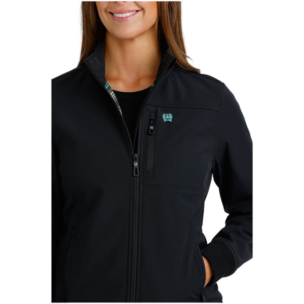 MAJ9902002 Cinch Women's Bonded Jacket - Black with Turquoise
