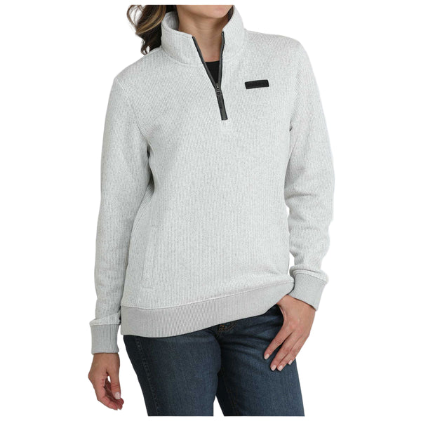 MAK9822003 Cinch Women's Long Sleeve 1/4 Zip Pull Over - Grey
