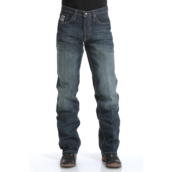 MB92834019 Cinch Men's White Label Relaxed Fit Dark Stonewash Rigid Jeans