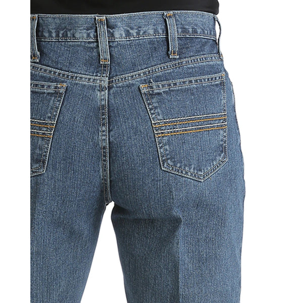 MB98034001 Cinch Men's Silver Label Mid Rise Straight Leg Medium Stonewash Rigid Jeans
