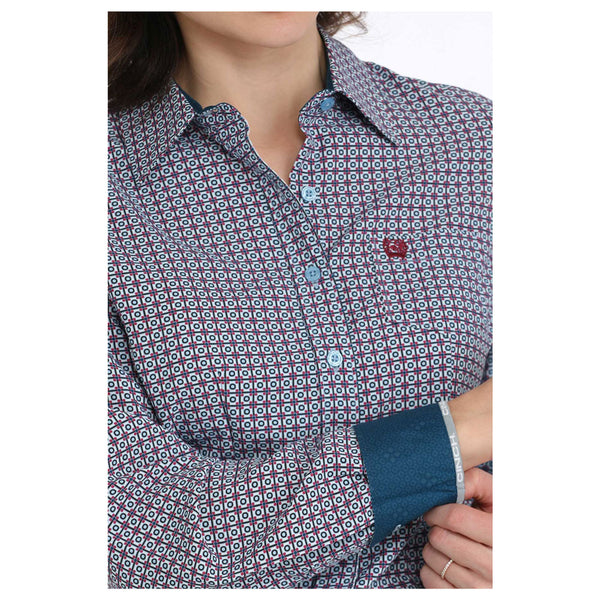 MSW9164237 Cinch Women's Long Sleeve Western Button Shirt - Multicolor Print
