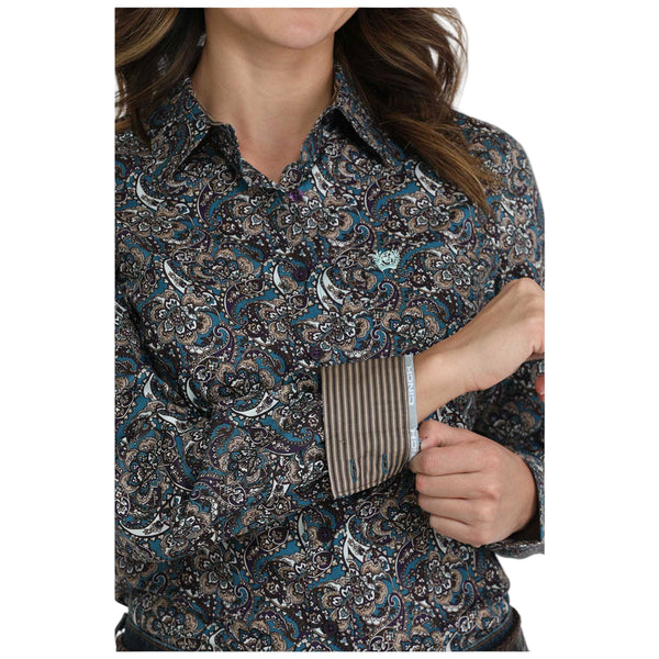 MSW9164257 Cinch Women's Long Sleeve Button Up Western Shirt - Multicolor Paisley