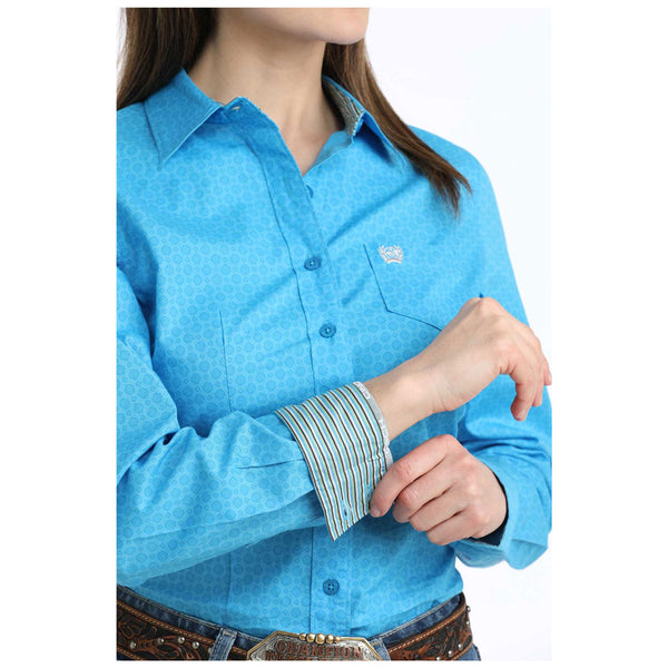 MSW9164260 Cinch Women's Long Sleeve Western Button down Shirt - Blue