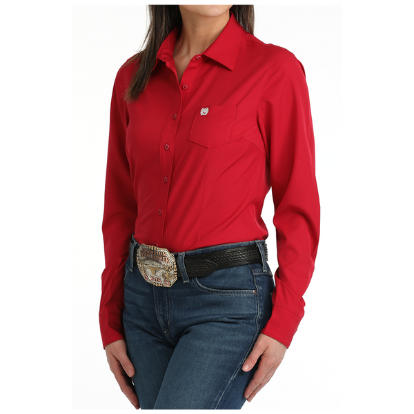MSW9164269 Cinch Women's Long Sleeve Button Up ArenaFlex Western Shirt - Pink