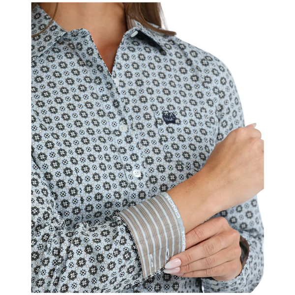 MSW9164280 Cinch Women's Long Sleeve Western Shirt - Blue Print