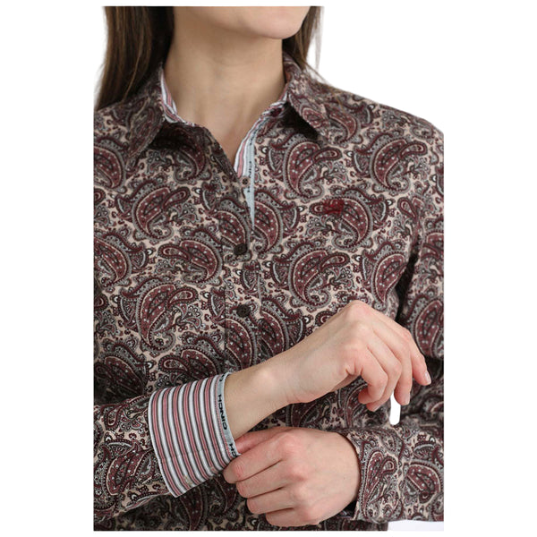 MSW9165083 Cinch Women's Long Sleeve Button down Western Shirt - Multicolor Paisley