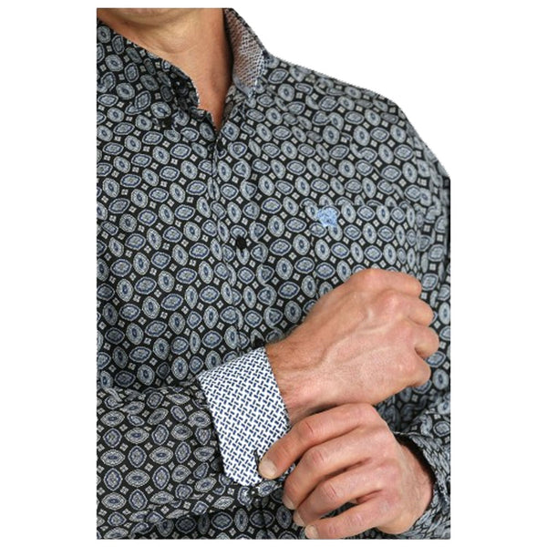 MTW1105760 Cinch Men's Long Sleeve Buttondown Shirt - Black Print