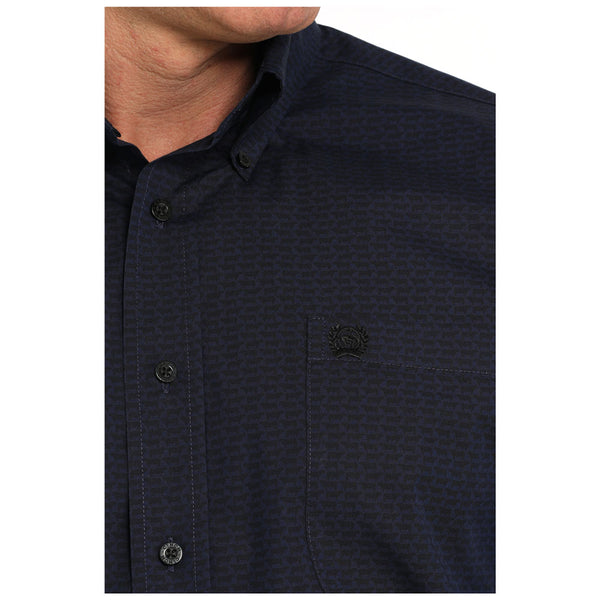 MTW1105856 Cinch Men's Long Sleeve Button Down Western Shirt - Navy Print