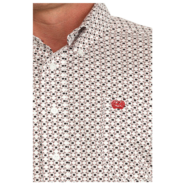 MTW1105868 Cinch Men's Long Sleeve Western Button down Shirt - White Print