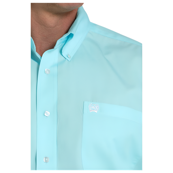 MTW1105923 Cinch Men's Long Sleeve Solid Western Button Down Shirt - Turquoise