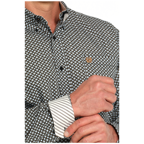 MTW1105951 Cinch Men's Long Sleeve Buttondown Western Shirt - Black Print