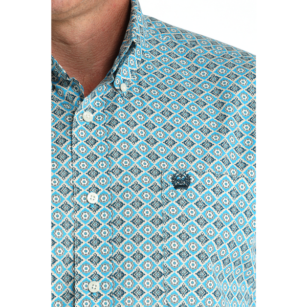 MTW1105955 Cinch Men's Long Sleeve Button down Western Shirt - Blue Print