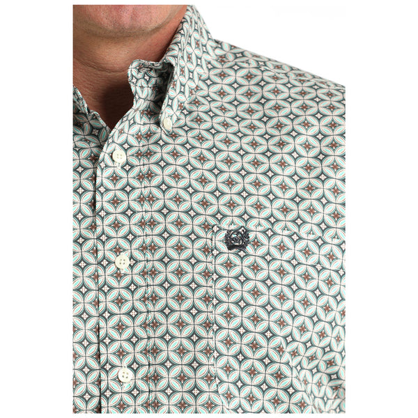 MTW1106033 Cinch Men's Long Sleeve Button down Western Shirt - Cream Print