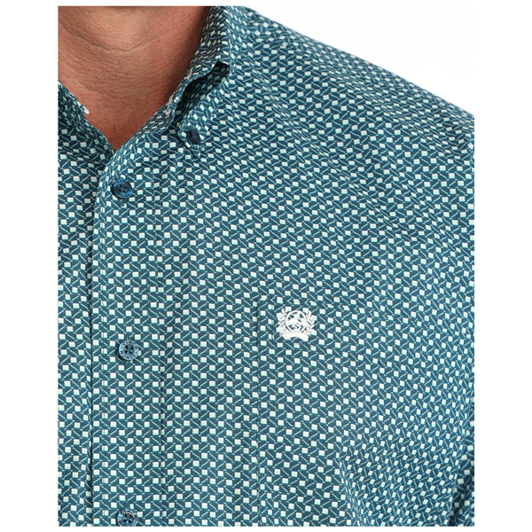 MTW1106168 Cinch Men's Classic Fit Long Sleeve Buttondown Western Shirt - Blue