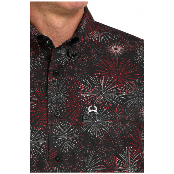 MTW1704156 Cinch Men's ArenaFlex Short Sleeve Button down Western Shirt - Black