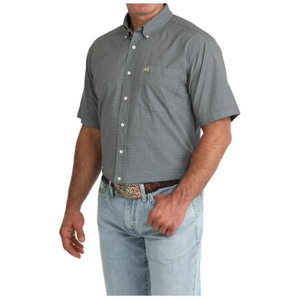 MTW1704168 Cinch Men's ArenaFlex Short Sleeve Button Down Shirt - Grey