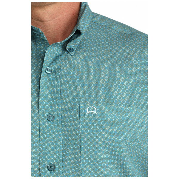 MTW1725005 Cinch Men's ArenaFlex Short Sleeve Button Down Shirt - Teal