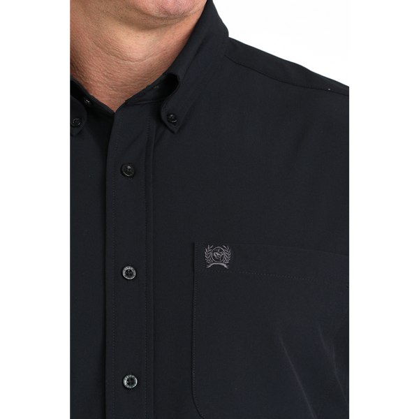MTW1862039 Cinch Men's Solid Long Sleeve Button down Western Shirt - Black