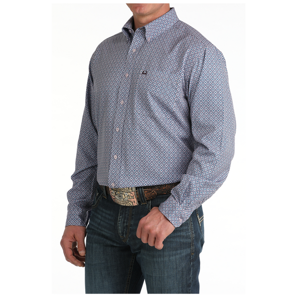 MTW1862040 Cinch Men's Arenaflex Long Sleeve Button Down Shirt - Lilac Print
