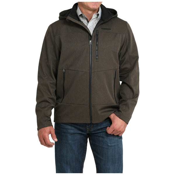 MWJ1593006 Cinch Men's Full Zip Hooded Softshell Jacket - Olive