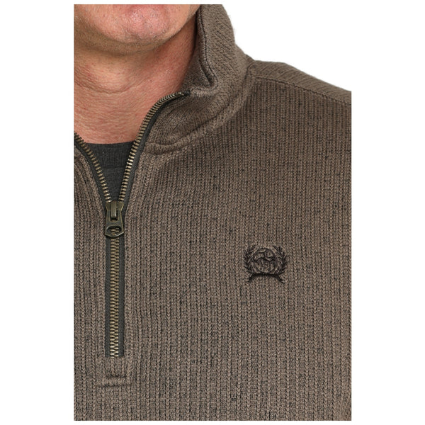 MWK1080017 Cinch Men's 1/4 Zip Sweater - Brown