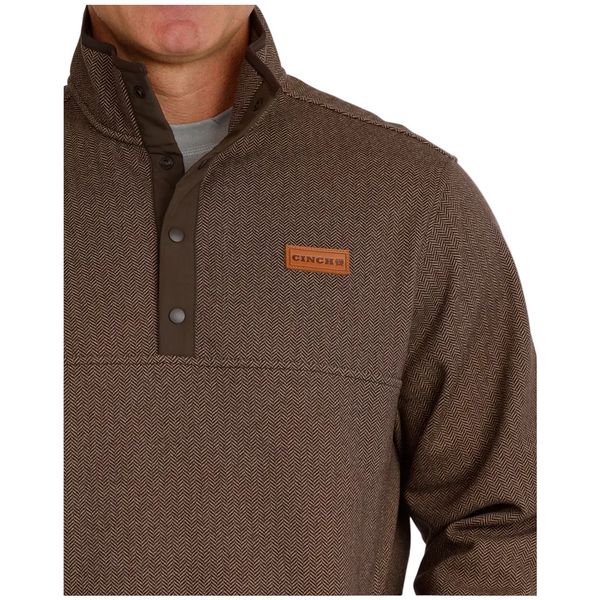 MWK1534011 Cinch Men's Knit Long Sleeve Pullover Sweater - Brown