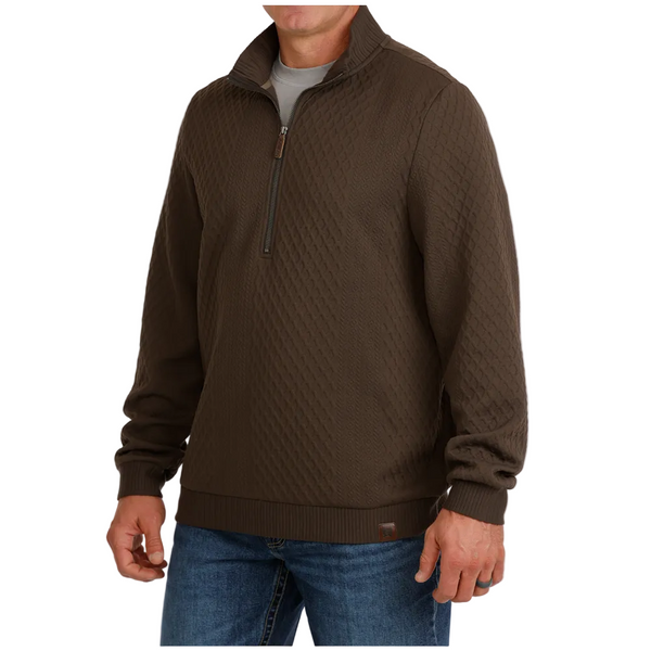MWK1957002 Cinch Men's 1/2 Zip Pullover - Brown