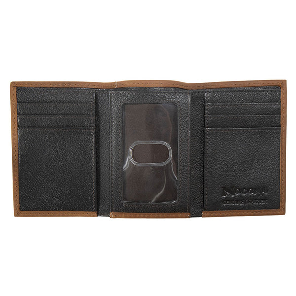 N500049244 Nocona Mens Trifold Wallet Southwest Embossed - Medium Brown