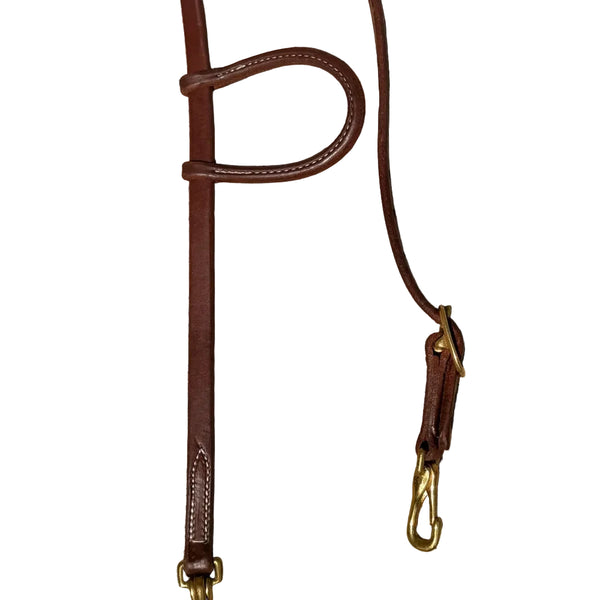 Beagley Hot Oil One Ear Headstall with Brass Buckles