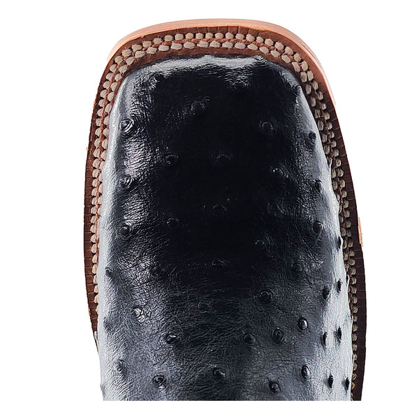 RWL4300-2 R. Watson Women's Black Full Quill Ostrich Wide Square Toe Cowboy Boot